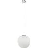 TOT ELECTRIC Lampadario a sospensione Argento in metallo con Sfera in Vetro bianco attacco E27 design moderno minimal (Sfera Pendente)