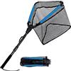 PLUSINNO Retino da pesca galleggiante per pesca a mosca, kayak, pesce gatto, spigola, Steelhead, salmone, trota, portatile, pieghevole, telescopico, regalo per uomini, papà, nonno