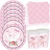 YGCHEN Stoviglie per Feste Ballerina Stoviglie Compleanno Decorazioni Cigno Stoviglie Set Piatto Bicchieri Carta Tovaglioli Balletto Compleanno Stoviglie 10 Ospiti