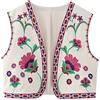 Yoisdtxc Gilet da donna senza maniche cardigan floreale ricamato gilet retrò stile etnico gilet cappotto corto cardigan estivo gilet, A-rosa, XS