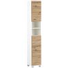 Schildmeyer Palermo 157660 - Colonna armadio, finitura rovere artigianale, bianco opaco, 30,3 x 23,6 x 180,9 cm