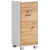 Schildmeyer Palermo - Mobile base credenza, in legno derivato, finitura rovere artigianale e bianco opaco, 30,3 x 32,6 x 75,3 cm (L x P x A)