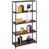 Relaxdays Libreria Vintage, 5 Mensole, Industrial, Mobili Home Office, Scaffale da Terra,150x77x33 cm,aspetto legno/nero