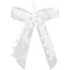 Ourdort 30PCS Bianco Fiocchi Decorazioni,Fiocchi Decorazioni Matrimonio,Nastro di Raso per Matrimonio,Matrimonio Fiocchi Auto,con Cuori e Fiocchi,per la Decorazione di Auto, Matrimoni (30pcs)