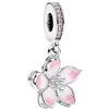 Feitery Cherry Blossom Dangle Charm Festa della Mamma Charm Ciondoli Libellule Bracciale Regalo