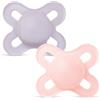 MAM Original Start Succhietto 0-2 Mesi (Set da 2), Ciuccio MAM 0-2 mesi con tettarella ortodontica in silicone, Kit da 2 accessori neonato con porta ciuccio sterilizzatore, Rosa/Lilla