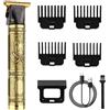 CKCLR Regolabarba Tagliacapelli Uomo, T-Blade Tagliacapelli Professionale con 4 Pettini Set, Ricaricabile Macchinetta per Capelli, Trimmer per Adatto a Bambini, Adulti e Barbiere(Gold)