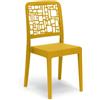 REDÒKASA Sedia in polipropilene MEDEA, MADE IN ITALY, impilabile, idrorepellente, resistenza raggi UV, design moderno per sala da pranzo, cucina, sala d'attesa, bar, ristoranti, giardino (Senape, 1)
