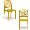 REDÒKASA Set 2 sedie in polipropilene MEDEA, MADE IN ITALY, impilabile, idrorepellente, resistenza raggi UV, design moderno per sala da pranzo, cucina, bar, ristoranti, giardino (Senape, 2)