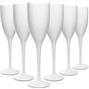 RBDRINKS RB Calice da Spumante Champagne Flute, Bicchieri da Champagne Bianca, Bicchieri da Champagne Flute in Plastica Durevoli e Infrangibili 15cl, Set da 6