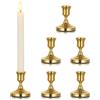 Inweder Portacandele in Oro Candeliere in Metallo: 6 Pezzi Porta Candele in Ottone Portalumini a Cero Portacandele Vintage Finestra per Centrotavola Matrimonio Natale Mantello Decorazioni per la Casa