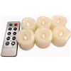 Erosway Candele LED, Tealights realistiche luminose e sfarfallanti a batteria, 300 ore di utilizzo non stop con timer a 2/4/6/8 ore e telecomando a 10 tasti, 6pc/Pack(bianca)