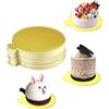 PIQIUQIU 100 PZ 8 cm Mousse Cake Boards Carta Oro Cupcake Dessert Espositori Vassoio Piatto Torta Rotondo