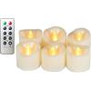 Erosway Candele LED, Tealights realistiche luminose e sfarfallanti a batteria, 300 ore di utilizzo non stop con timer a 2/4/6/8 ore e telecomando, 6-Pack Candele elettriche per matrimoni, party