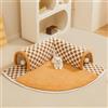 TAOLE Tappeto per letto a tunnel per gatti, 2 in 1, con tappeto, lavabile, cuccia per gatti con palla di peluche, soffice tunnel quadrato per gatti, cuccia per cani