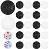 Zerodeko 1 Set di Pezzi di Backgammon Dama Pezzi di Dama Bianca Nera Pedine di Ricambio in Plastica Pezzi di Gioco Tavolo Giocando A Fiches con Dadi per Dama Forniture di Gioco
