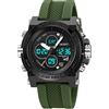 SKMEI Orologio da polso da uomo, impermeabile, militare, analogico, digitale, con cronografo a LED, multi ora, in acciaio inox, da uomo, 2065-AG, Sportivo
