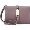 PORRASSO Donna Portafoglio Moda Portamonete Carte di Credito di PU Portafoglio con Cinturino da Polso 6 Scomparti per Carte Wallet Rosso