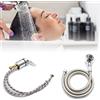 MAINOSHY Set di rubinetti miscelatori con spruzzatore, soffione doccia con tubo flessibile soffione doccia portatile per salone barbiere rubinetto con valvola di miscelazione caldo e freddo per parrucchieri
