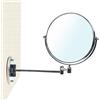 HIMRY Specchio da Trucco 8 Pollici, Ingranditori 10X, Cosmetico Specchio da Parete, 20 cm Doppio Faccia Specchio a Parete, Specchio da Bagno per Trucco e Rasatura, Argento, Cromato, KXD3107-5x