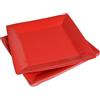 Homéa Reception, Set di 20 piatti quadrati, in cartone, 23 cm, colore: Rosso