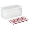 Relaxdays Set Vaschette per Cubetti di Ghiaccio, 5 Stampi Portaghiacchio, BPA Free, con Box e Coperchio, Trasparente