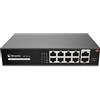 Atlantis switch 10 porte 10/100Mbps 8 porte poe sino a 120W, ogni porta sino a 30W, desktop e rack, alimetatore interno, cassa in metallo, A02-F10P8-120W, funzione VLAN e extended, sino a 250m, mode A