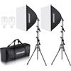 NEEWER 700W Equivalente Softbox Kit Illuminazione, Confezione da 2 5700K Lampadine a LED, 24 x24 Softbox con Presa E27, Kit Illuminazione Continua per Fotografia Attrezzatura da Studio Fotografico