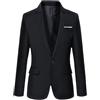 QREXVOG Giacca Casual Slim da Uomo Blazer A Un Bottone Cena Formale Matrimonio Elegante Smoking (Nero,M)