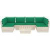 vidaXL AX Pallet Tavolo 6 Divani 14 Cuscini Verde Seduta Marrone Legno Patio 0K 3063593