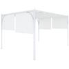 ARREDITALY Gazebo Pergola 3x3 m Pergolato Tetto Scorrevole Telo Colore Bianco Impermeabile Retrattile Richiudibile Struttura Bianca Acciaio Giardino Terrazzo