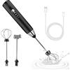 EBUYFIRE Montalatte Elettrico Cappuccino, USB Portatile Schiuma Latte Elettrico con 2 Cappuccinatore Elettrico (Silver Black)