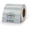 YIKIADA Holographic Silver - Adesivi termici in vinile, 50 × 76 mm, rettangolari, autoadesivi, impermeabili, per logo, codice a barre QR Code Office Home, 200 pezzi