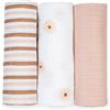 Lulujo Set 3 Swaddle Lulujo Baby 100% Mussola di Cotone Margherite