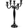 Gräfenstayn Candelabro Gräfenstayn® portacandele 1, 3 o 5 bracci - varie misure - candelabro color argento, nero, bianco od oro (M, Nero)