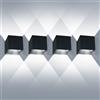 ledmo 4 Pezzi Applique da Parete Interno/Esterno 12W LED Moderno Lampada da Parete Angolo Regolabile del Fascio su e giù 6000K Bianco Freddo Applique Esterno Impermeabile IP65