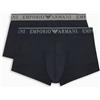 Emporio Armani Stretch Cotton Endurance 2-Pack-Trunk, Boxer Uomo, Multicolore (Medium Melange Grey-Black), M