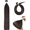 YANTAISIYU Extension Capelli Veri Cheratina U Tip Hair Extensions 40cm Remy Human Hair Extension Cheratina (50g #2 marrone scuro)