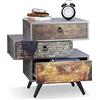Relaxdays Mobiletto vintage a 3 cassetti armadietto effetto cemento tiretti shabby con maniglia HLP: 60x60x40 cm grigio