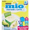 Nestlé Mio - Merenda al Latte Pera, senza Glutine, da 6 Mesi - 3 confezioni da 4 vasetti di plastica da 100 g [12 vasetti, 1200 g]