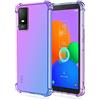 Topme Custodia per Telefono per TCL 403 (6 Inches), Cover per Cellulare con Gradiente di Colore Trasparente in Morbido Silicone TPU - Blu Viola