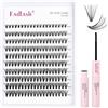 FADLASH Ciglia Finte Ciuffetti Kit 200pcs Volume Ciglia Finte 30D D Curl Mix 8-16mm, Bond & Seal Colla Ciglia Finte