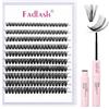 FADLASH Ciglia Finte Ciuffetti Kit 200pcs Volume Ciglia Finte 40D D Curl Mix 8-16mm, Bond & Seal Colla Ciglia Finte