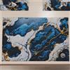PETTI Artigiani Italiani MARBLELIZED - Tovagliette Americane Lavabili, Tovaglietta in Tessuto Effetto Marmo Blu, Set da 2 (30x45 cm) - Eleganti, Ideali per Colazione, Pranzo e Cena, Idea Regalo, 100% Made in Italy