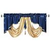 GOHD GOLDEN OCEAN HOME DECOR GOHD Valarie Fancy Window Valance. Mantovana da 137,2 X 45,7 cm, in taffetà con festone in raso morbido, per aggiungere un tocco di raffinatezza regale alla tua casa (blu notte)