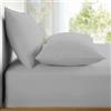 Appletree - Lenzuolo con angoli singolo argento (90 x 190 x 28 cm) - Biancheria da letto in tinta unita - Lenzuolo singolo grigio chiaro - Morbido e lussuoso 100% cotone - Lenzuolo argento - Lenzuolo