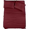 Utopia Bedding Set di lenzuola per letto California king, in microfibra spazzolata, non si restringe e non sbiadisce, facile da pulire (king size, bordeaux)