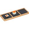 Relaxdays Tagliere in bambù per Aperitivo con Piatti in Ardesia, per Antipasti, Sushi e Formaggi, Antracite Naturale, 1,5 x 34 x 12 cm