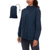 Molirex Giacca impermeabile pieghevole da donna con cappuccio riflettente giacca da ciclismo per la notte leggera impermeabile giacca a vento, Blu mare, XL