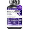 Vitastrong. Melatonina Vitastrong Complex 365 Micro-Compresse, Melatonina 1mg con Camomilla, Valeriana, Lavanda e Vitamina B6, Melatonina per Dormire, Sonno, Jet Lag, Melatonina Pura Lento Rilascio Senza Zucchero